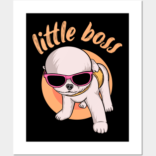 Cute Dog with glasses Little Boss ! Posters and Art